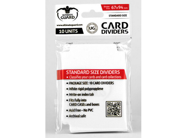 Card Dividers x10 Hvid Ultimate Guard 